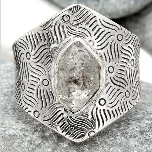 Herkimer diamond silver ring size 7.5 - Picture 4 of 4